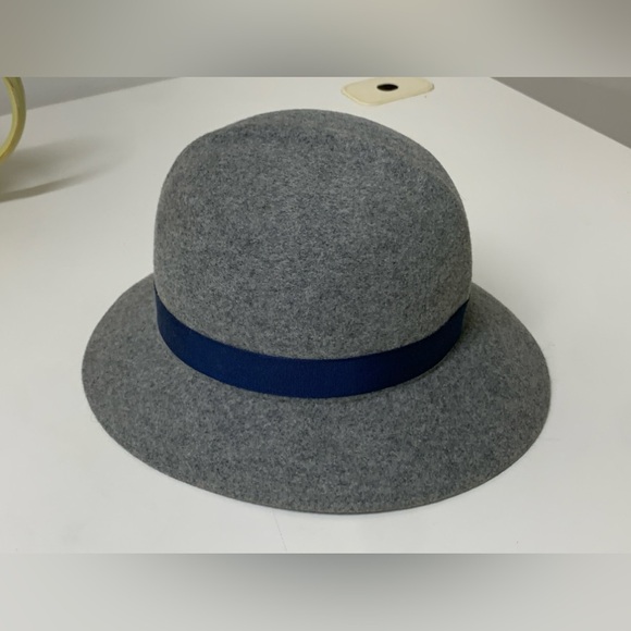 Women’s Vtg Geo. W. Bollman Doeskin 100% Wool Felt Blue Ribbon Hat - Picture 15 of 16